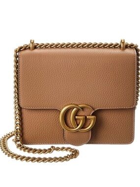 Gucci Tan Leather GG Chain Crossbody